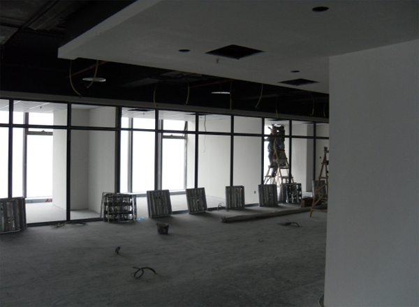 辦公室裝修施工現(xiàn)場實景圖